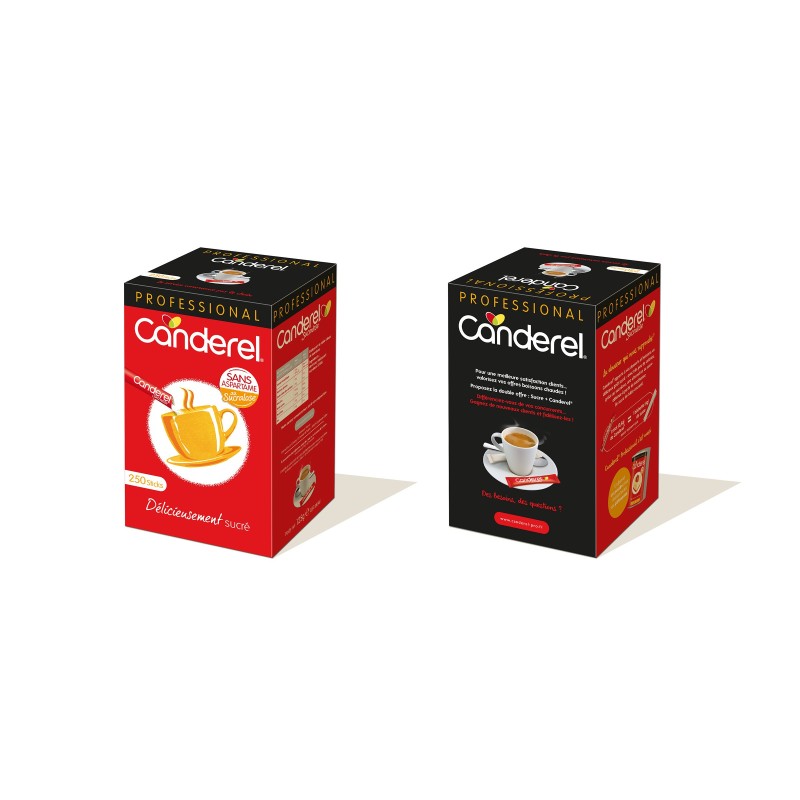 Canderel Sucralose Edulcorant en poudre, boîte distributrice de 250 sticks