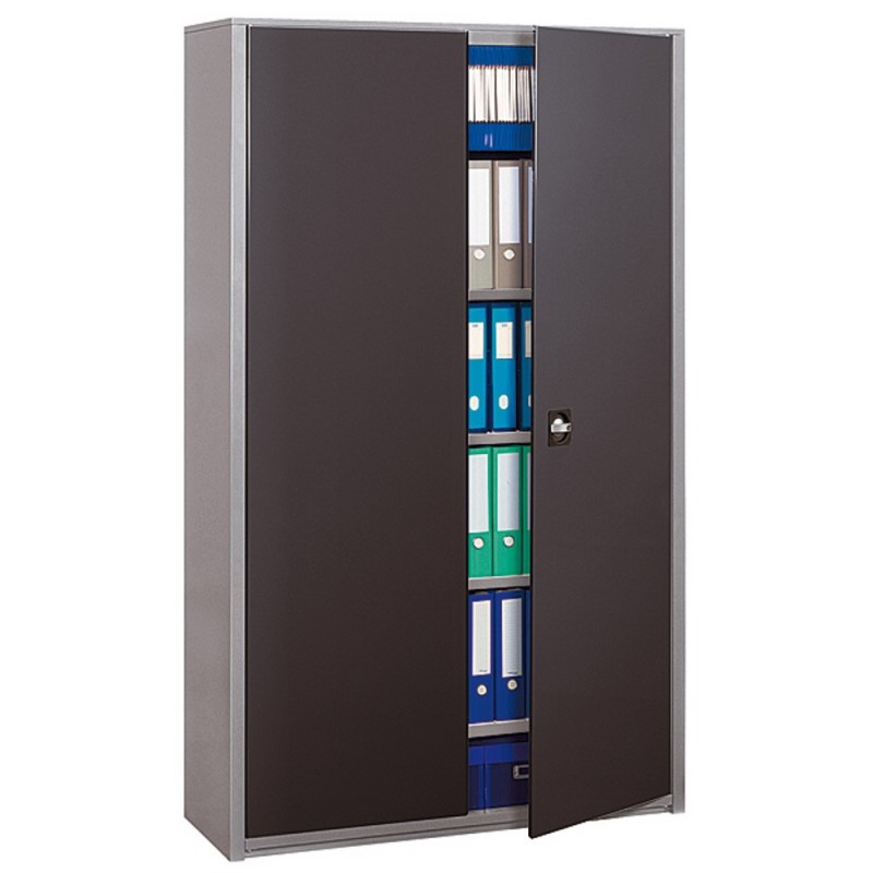 Armoire méta Maxi Classtout - A portes battantes H. 198 x L. 120 cm - corps Aluminium - portes Anthracite