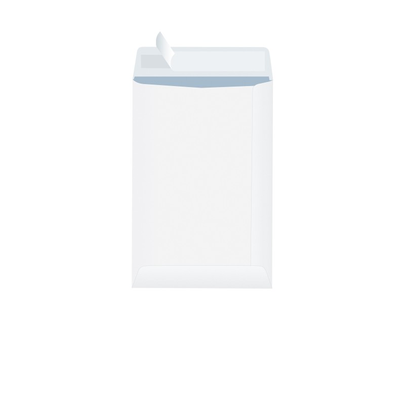 RAJA Pochette blanche C5 162 x 229 mm 90g sans fenêtre - autocollante bande protectrice - Lot de 500