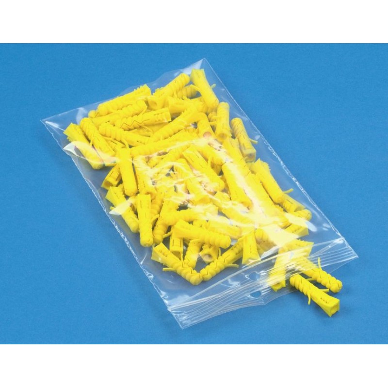 Sachet plastique à fermeture Zip - 30 x 40 cm - Epaisseur 50 microns - Transparent - Carton de 1000