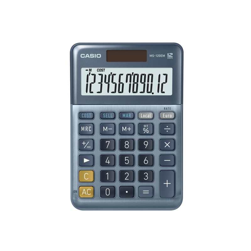 Casio MS-120EM Calculatrice de bureau solaire - 12 chiffres