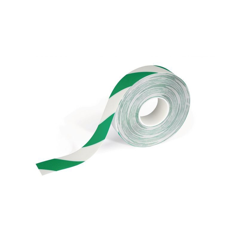 Durable Ruban adhésif permanent de marquage au sol - Antidérapant - 30 m x 50 mm - Vert et Blanc