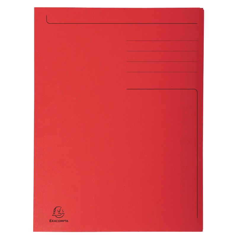 Exacompta Chemise 3 rabats sans élastique Forever en carte 280g - Rouge