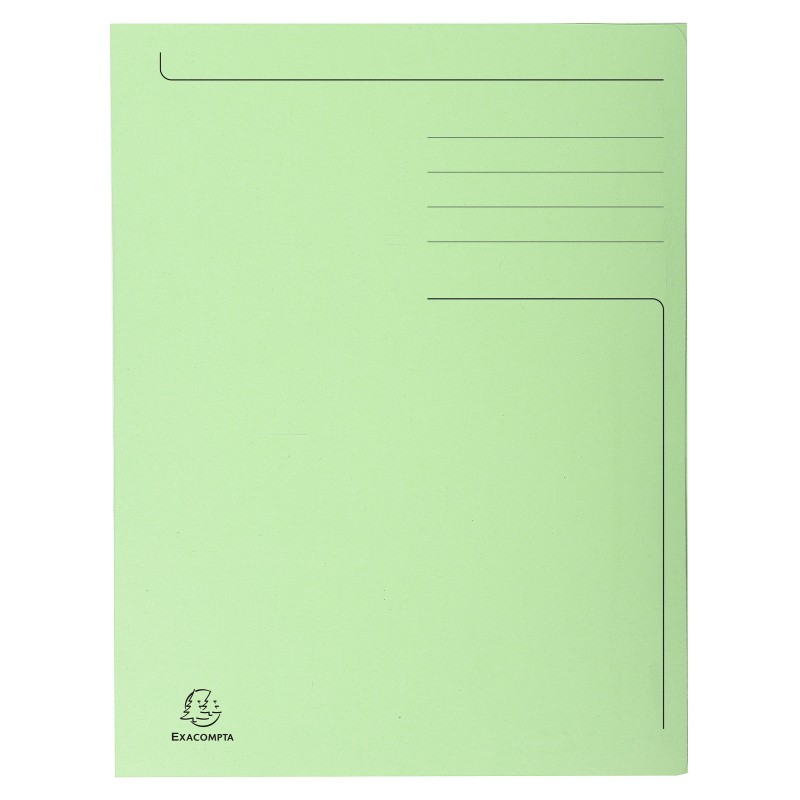 Exacompta Chemise 3 rabats sans élastique Forever en carte 280g - Vert