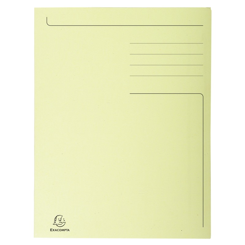 Exacompta Chemise 3 rabats sans élastique Forever en carte 280g - Jaune