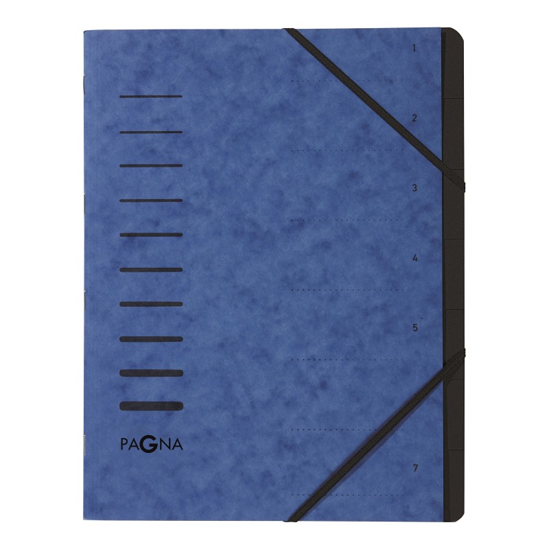 PAGNA Trieur à élastiques en carte - 7 divisions - Bleu