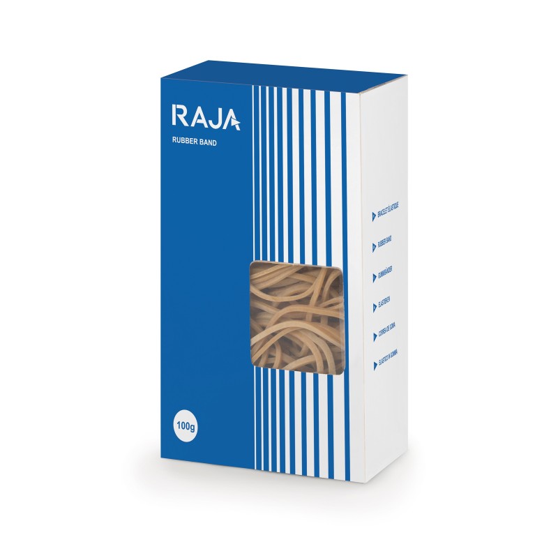 RAJA Bracelet élastique 100 x 2 mm en caoutchouc naturel - Boîte 100g