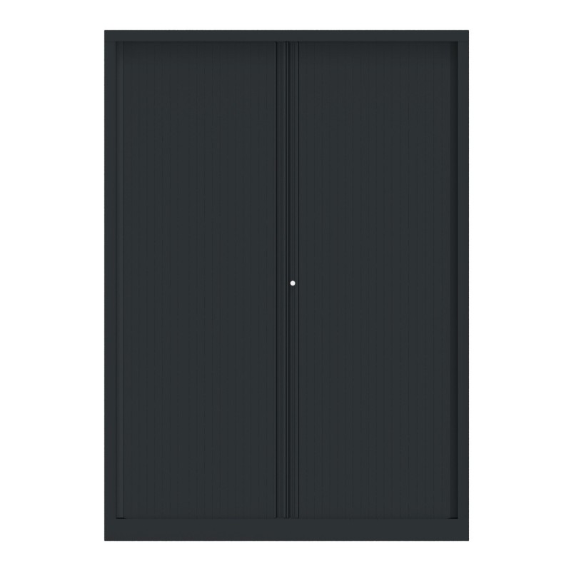 Armoire à rideaux métal Confort+ H.198 x L.140 cm - Corps Anthracite - Rideaux Anthracite