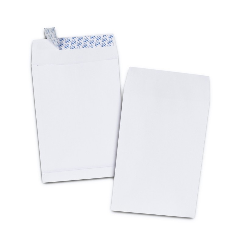Pochette kraft blanche C4 229 x 324 mm 120g sans fenêtre - soufflet 3 cm - autocollante bande protectrice - Lot de 50