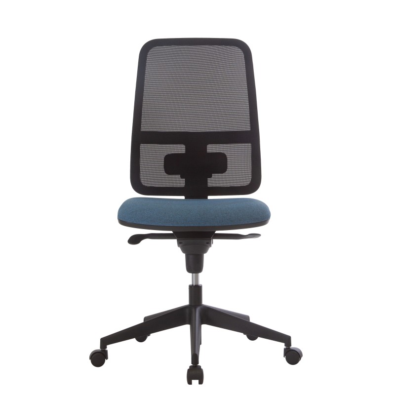 Fauteuil Terence sans accoudoir  dossier maille/ assise tissu bleu