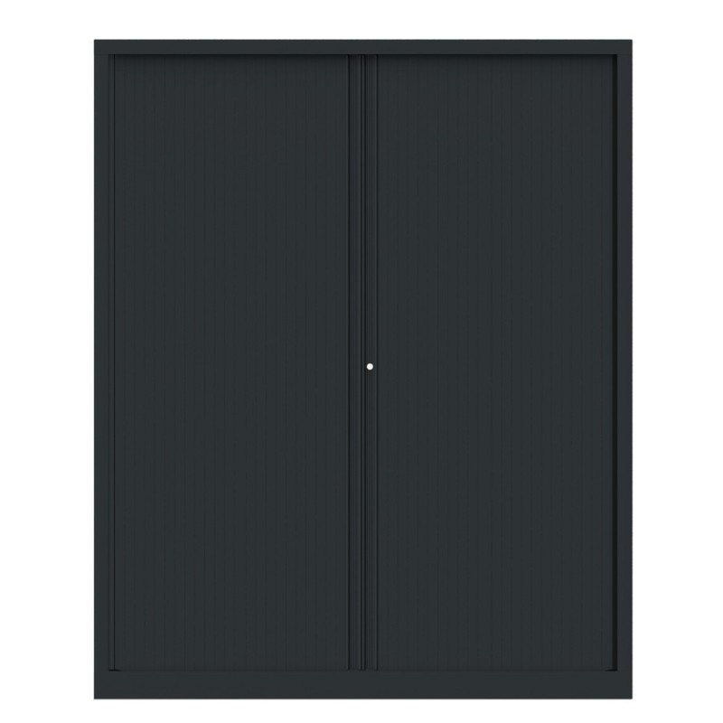 Armoire à rideaux métal Confort+ H.198 x L.160 cm - Corps Anthracite - Rideaux Anthracite