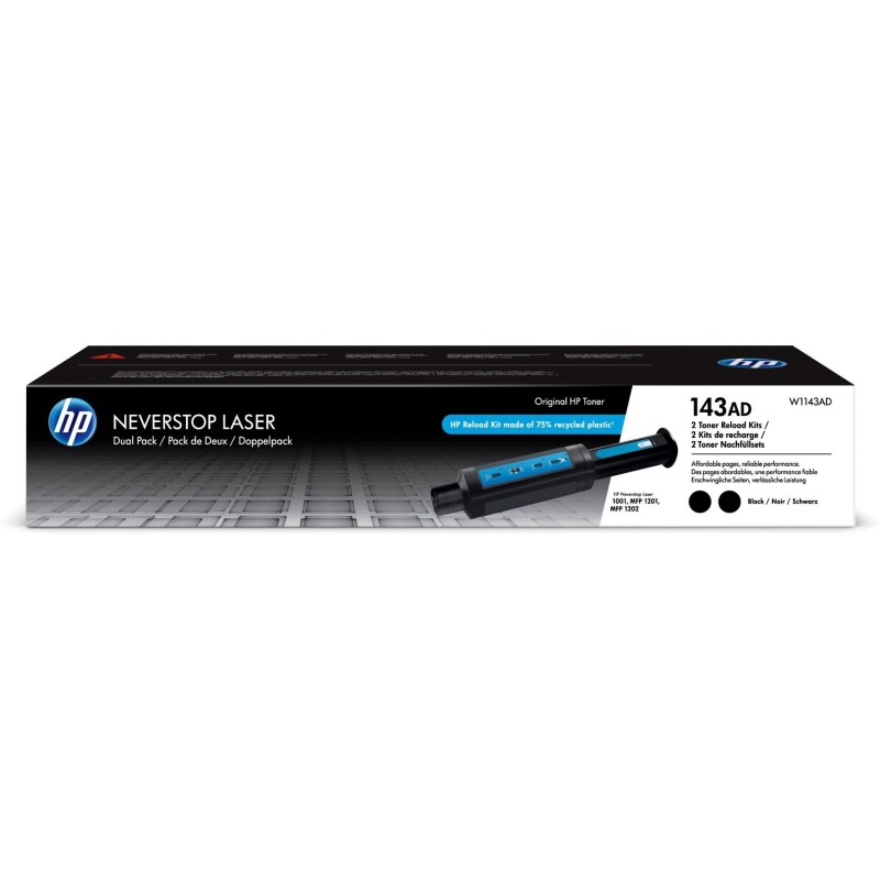 HP 143AD Kit de recharge toner authentique W1143AD - Pack de 2 - Noir
