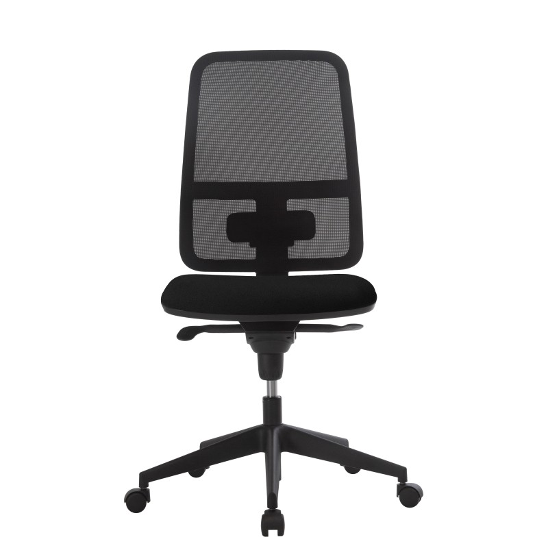 Chaise de bureau Terence maille/tissu Noir - Dossier avec hauteur réglable et Roulettes