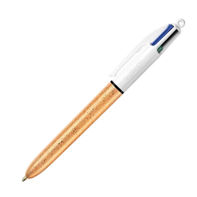 BIC 4 couleurs Party Stylo bille rétractable pointe moyenne 1 mm - Corps Doré Givré