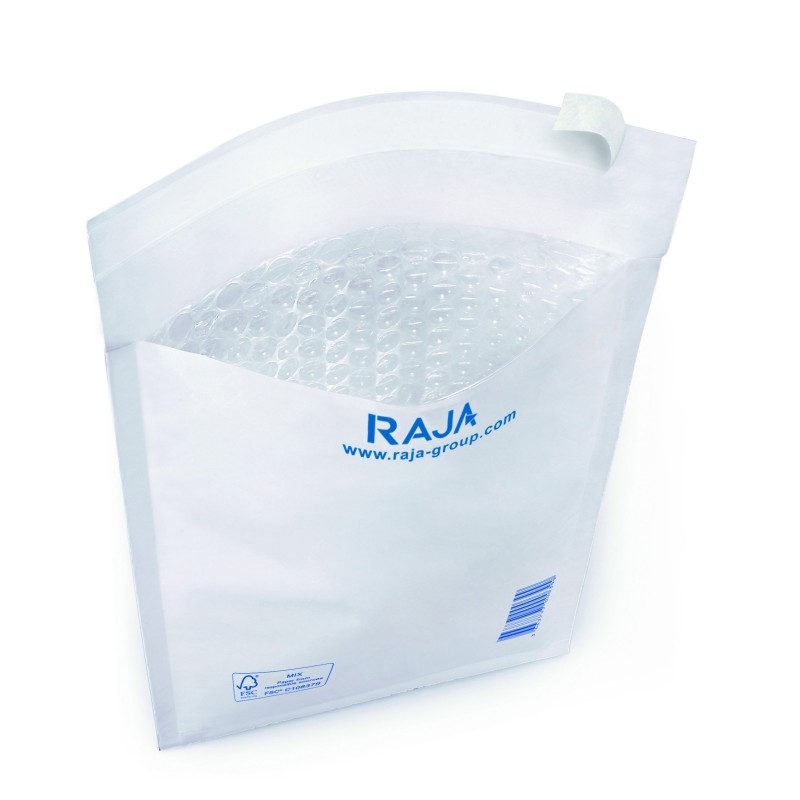 RAJA Pochette matelassée à bulles d'air Eco 150 x 210 mm 75g - Lot de 100