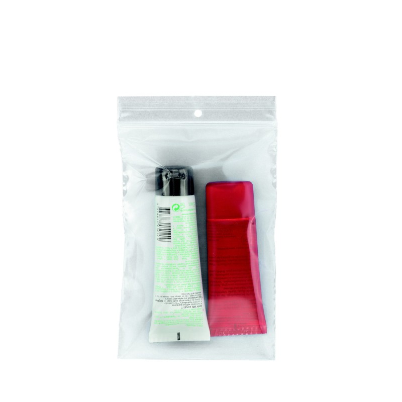 RAJA Sachet plastique à fermeture Zip - 12 x 18 cm - Epaisseur 50 microns - Transparent - Carton de 1000