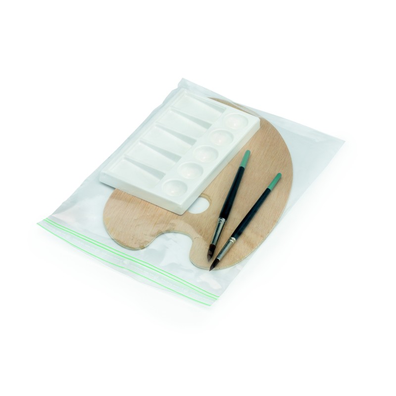 RAJA Sachet plastique recyclé à fermeture Zip - 30 x 40 cm - Epaisseur 60 microns - Transparent - Carton de 1000