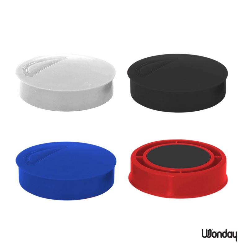 Wonday Aimant rond 40 mm Assortis - Lot de 4