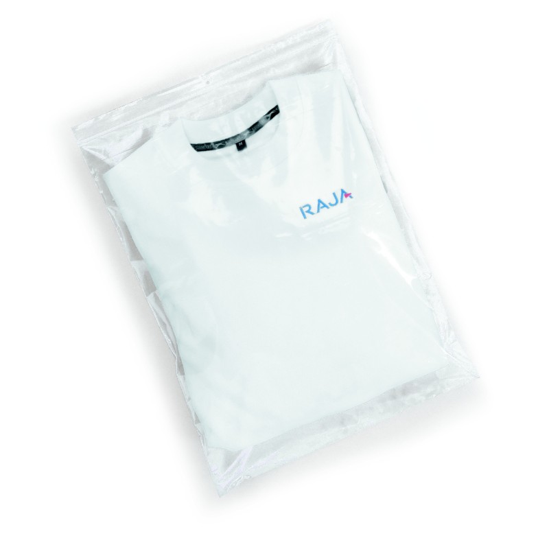 RAJA Sachet plastique à fermeture Zip - 23 x 32 cm - Epaisseur 50 microns - Transparent - Carton de 1000