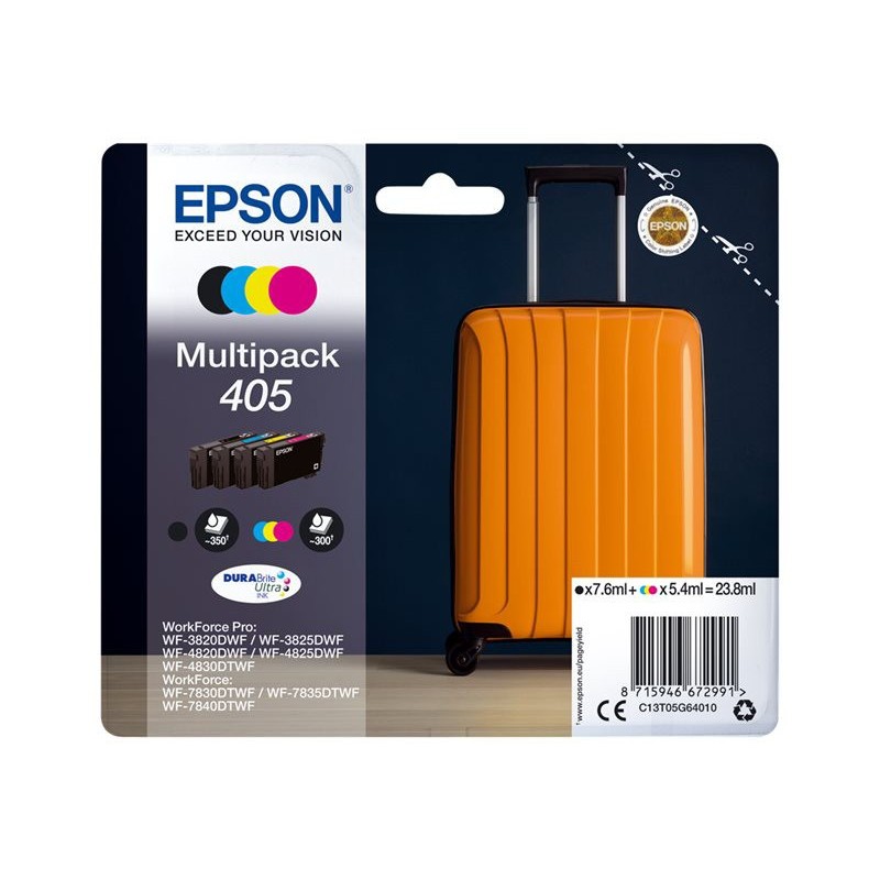 Epson 405 ''Valise'' Cartouche d'encre originale C13T05G64010 - Pack de 4 (Noir, Cyan, Magenta, Jaune)