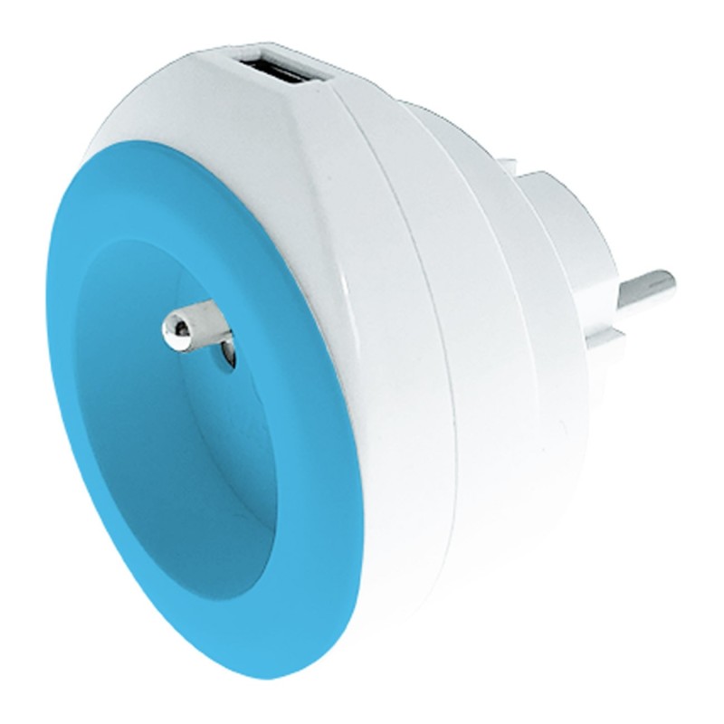 Watt & Co Chargeur universel mural USB-A pour smartphone et tablette - Bleu