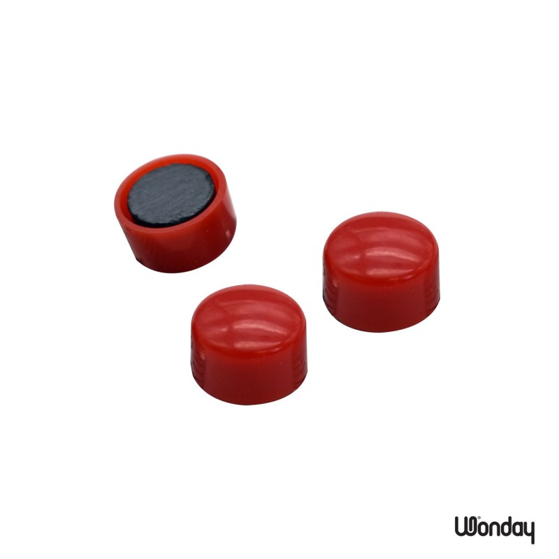 Wonday Aimant rond 10 mm Rouge - Lot de 10