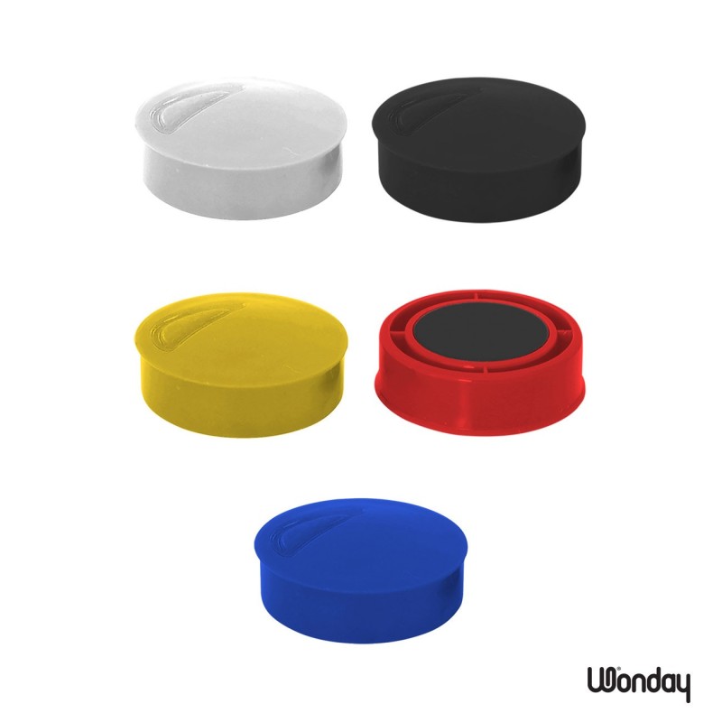 Wonday Aimant rond 25 mm Assortis - Lot de 5