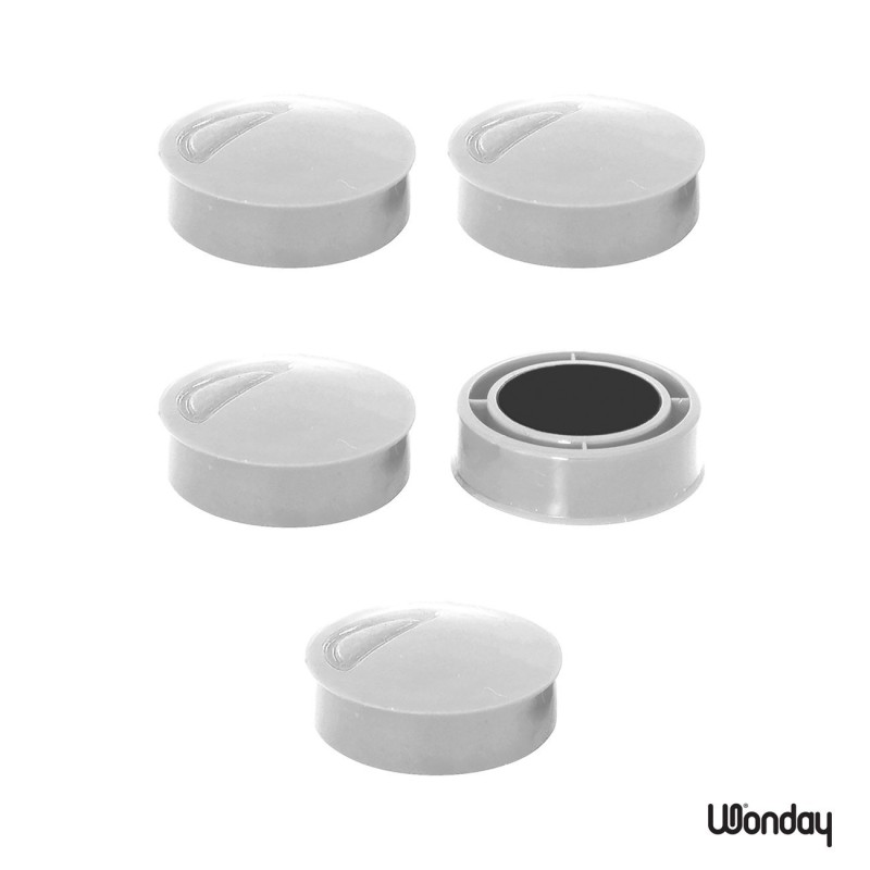 Wonday Aimant rond 25 mm Blanc - Lot de 5