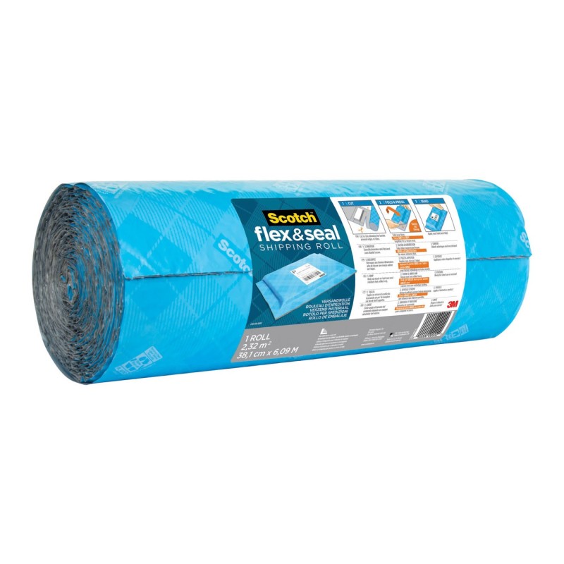Scotch Rouleau d'expédition Flex Seal - 38 cm x 6 m - Bleu