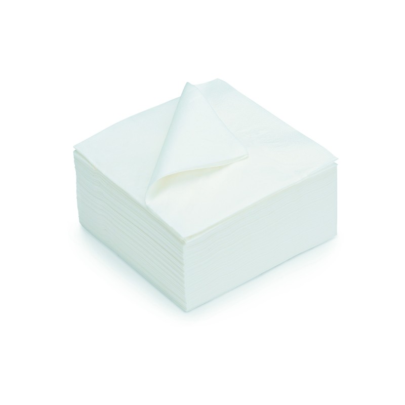 Serviettes de table jetables double épaisseur gaufrées 33 x 33 cm - Blanc - Lot de 100