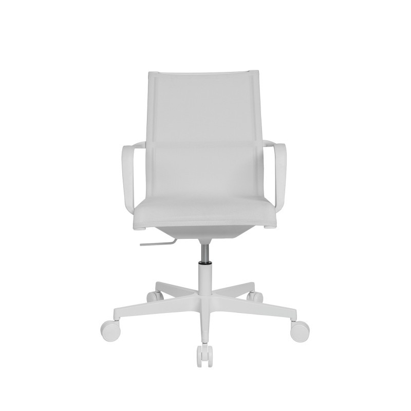 Fauteuil de bureau Ewen Sitness avec accoudoirs - Assise et dossier en maille filet - Blanc