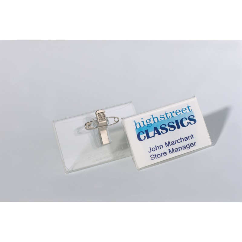 Durable Badge combi - 40 x 75 mm - Transparent - Lot de 50