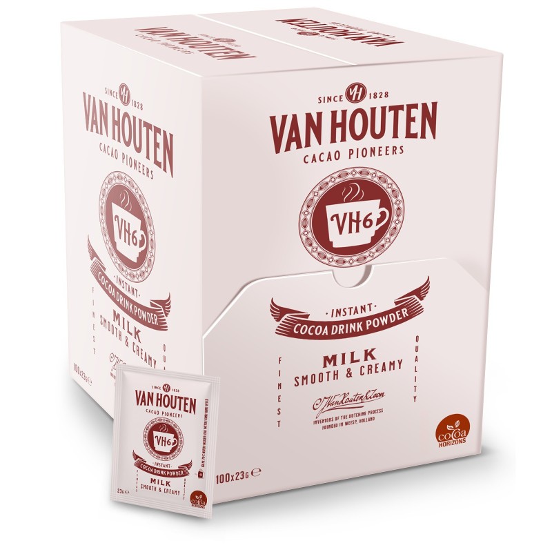 VANHOUTEN Chocolat chaud en dosette individuelle - Boite de 100 sachets 23g