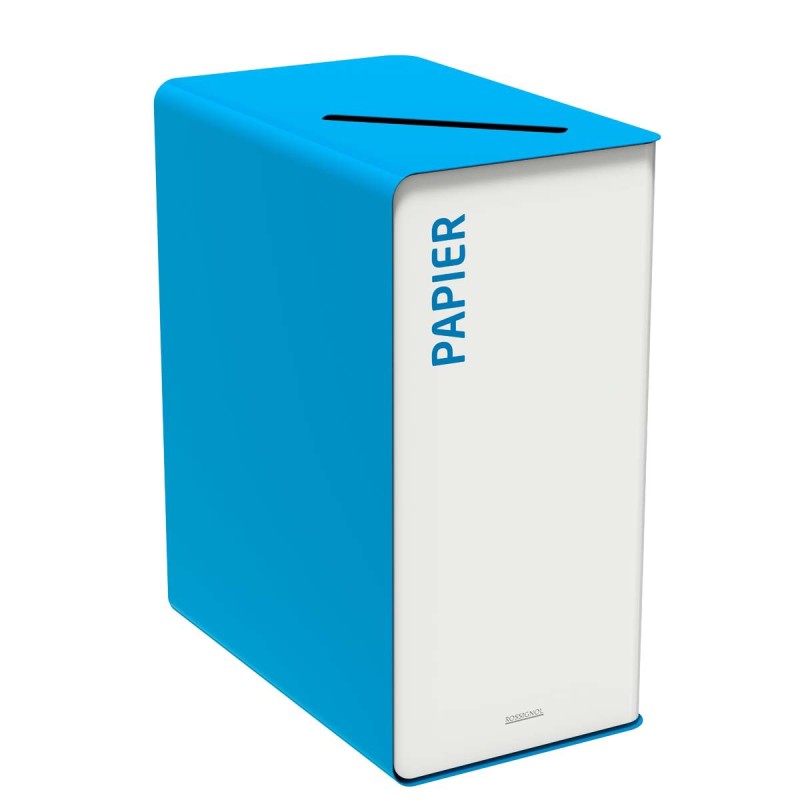 Rossignol Poubelle de tri sélectif Cubatri papier - 65L - Bleu corps Blanc