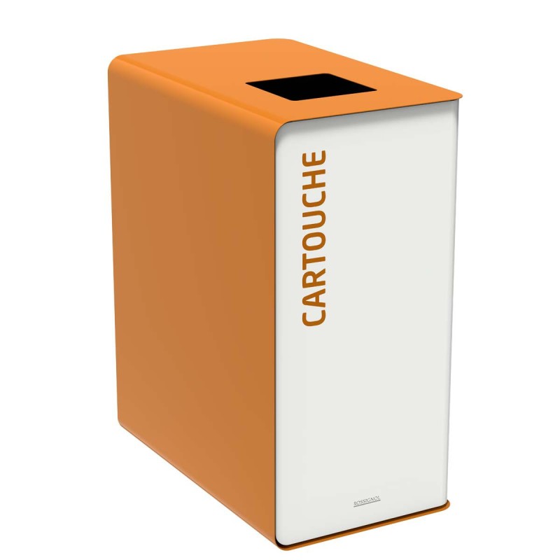 Rossignol Poubelle de tri sélectif Cubatri cartouches - 65L - Marron corps Blanc