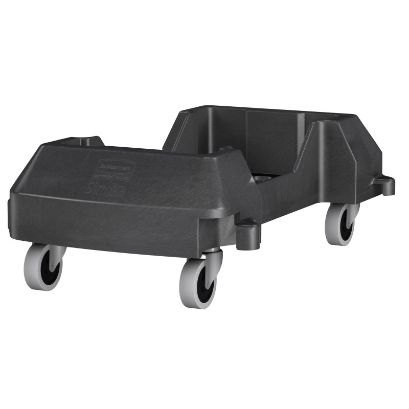 Rubbermaid Commercial Products Slim Jim Socle roulant pour collecteur de tri sélectif -Résine Noir