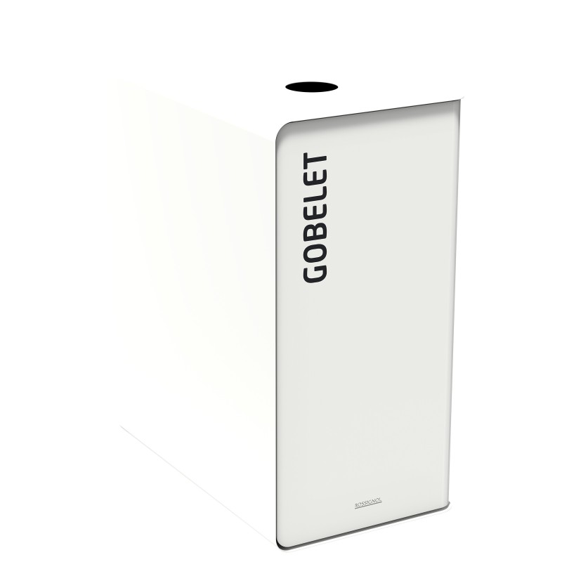 Rossignol Poubelle de tri sélectif Cubatri gobelets - 65L - Gris corps Blanc
