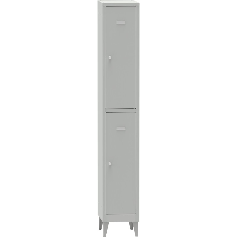 Vestiaire budget monobloc 2 casiers - 1 colonne - Gris