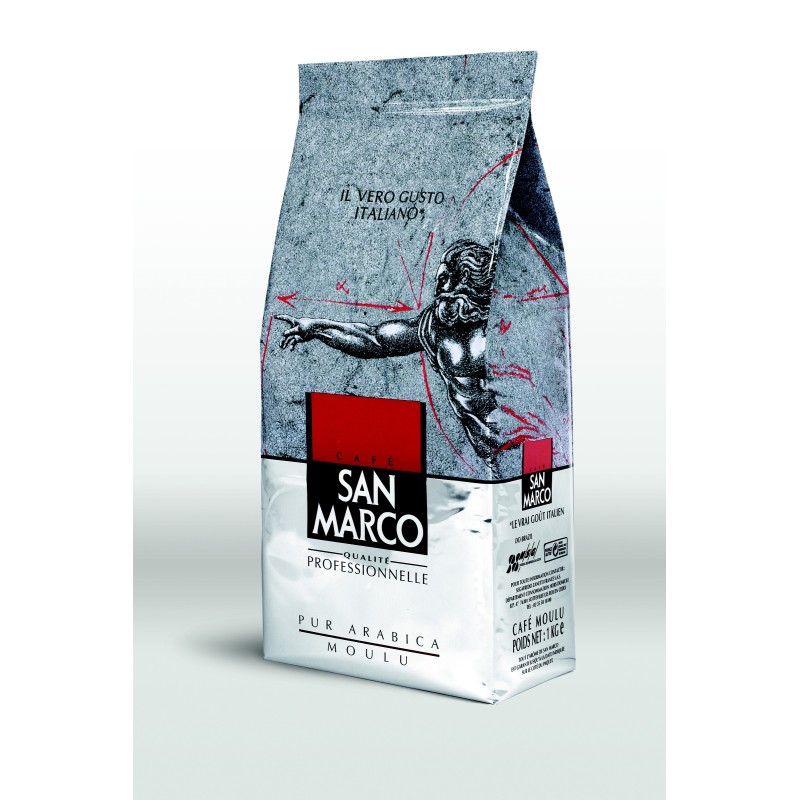 SAN MARCO Café moulu extra fin 100% Arabica - Intensité 7 - Paquet 1kg