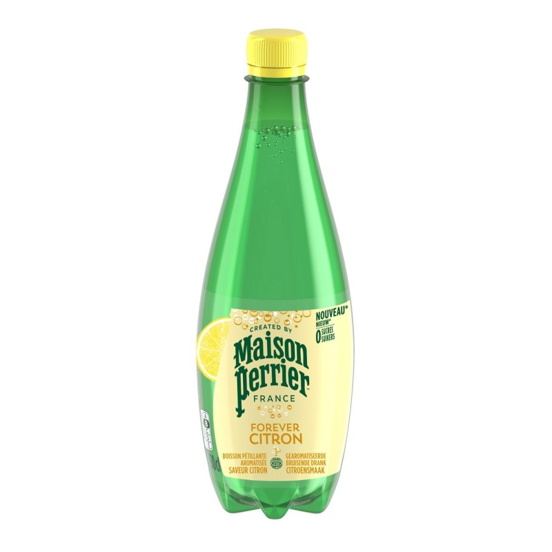 Maison Perrier Eau minérale naturelle gazeuse saveur citron sans sucre - Lot de 24 bouteilles PET 50 cl