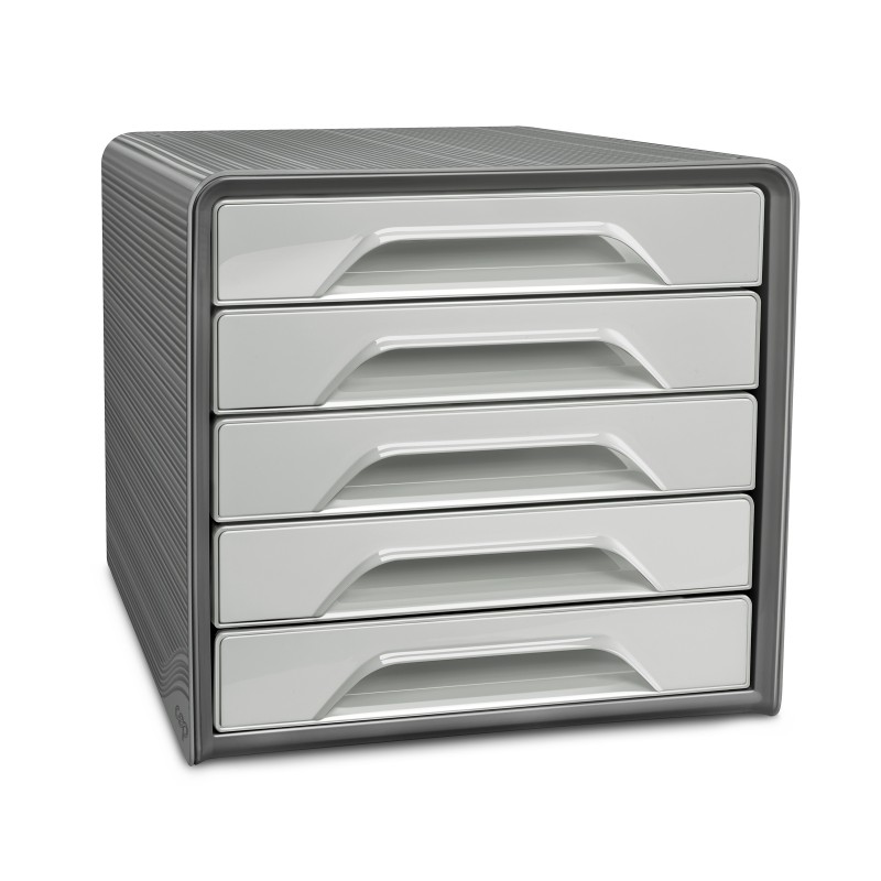 Cep Smoove Riviera - Module de classement 5 tiroirs - Gris - Façades Gris foncé