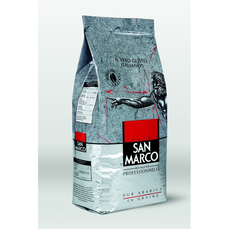 SAN MARCO Café en grains 100% Arabica - Intensité 7 - Paquet de 1kg