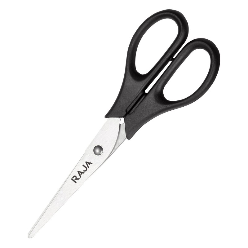 RAJA Ciseaux ambidextres en plastique 100% recyclé - Bouts pointus - Longueur 16,5 cm