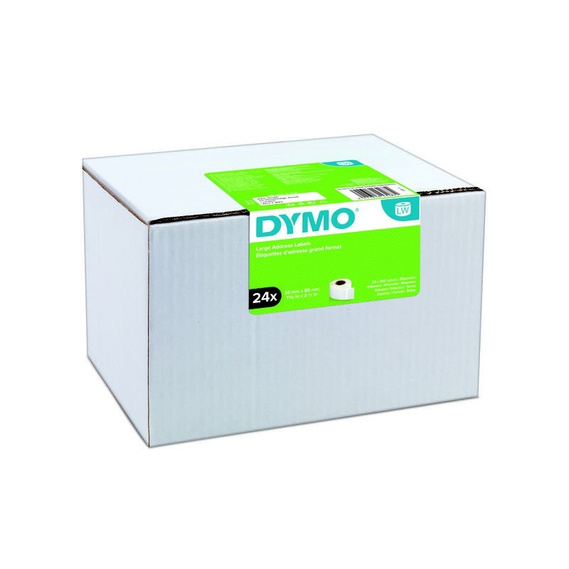 Dymo 2093093 Etiquettes d'adresse larges pour LabelWriter - 89 x 36 mm - 24 rouleaux de 260 étiquettes