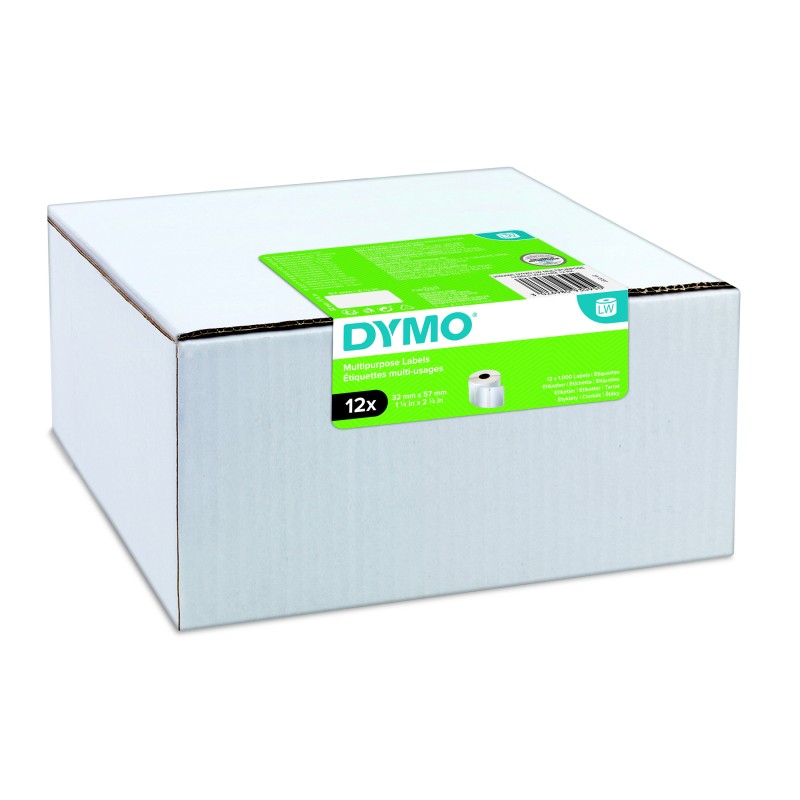 Dymo 2093095 Étiquettes multi-usages pour titreuse LabelWriter 32 x 57 mm - boîte de 12 rouleaux de 1000 étiquettes