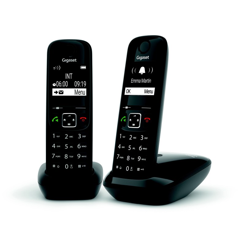 Gigaset Téléphone sans fil AS690 Duo - Noir