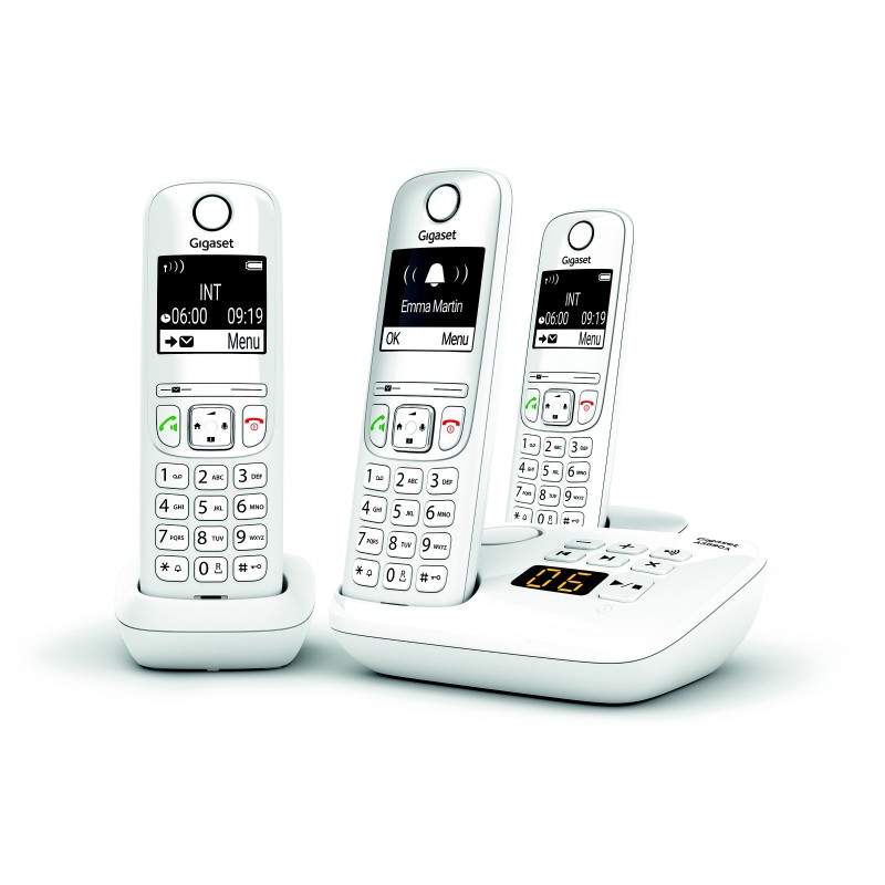 Gigaset Téléphone sans fil AS690A Trio avec répondeur - Blanc