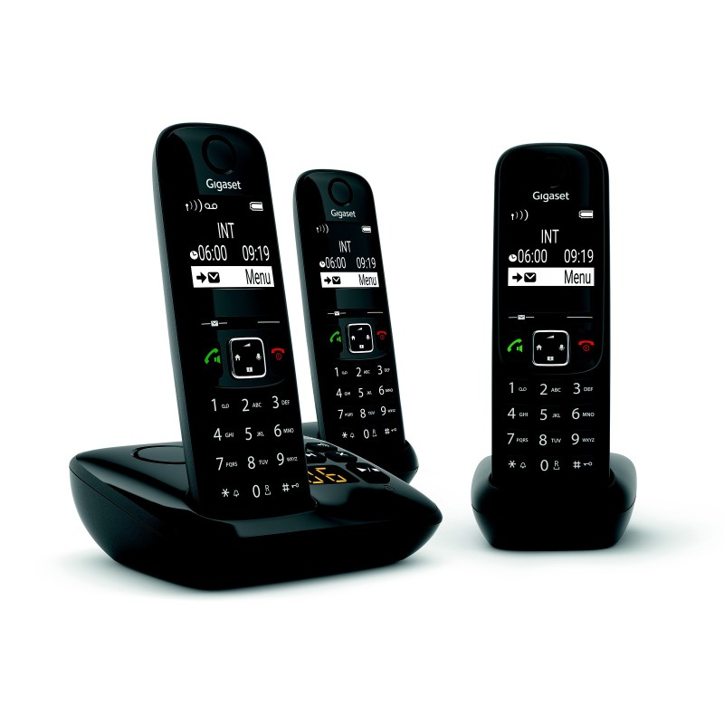 Gigaset Téléphone sans fil AS690A Trio avec répondeur - Noir