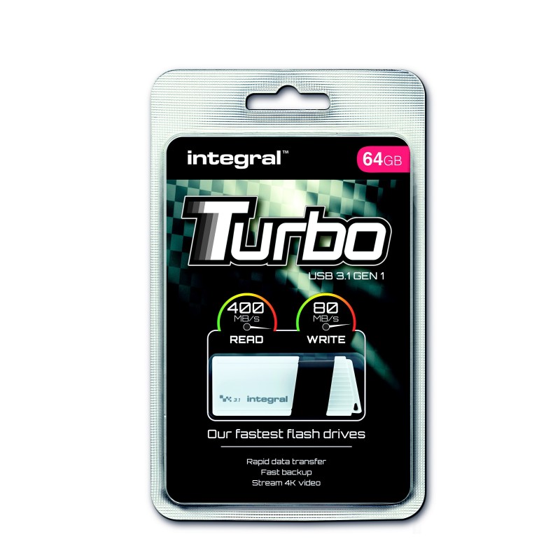 INTEGRAL MEMORY Turbo - Clé USB 3.0 - 64 Go - Blanc