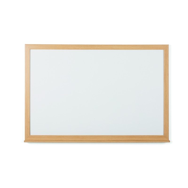 Bi-Office Tableau blanc laqué recyclable Earth - Surface magnétique - Cadre bois Chêne - L.60 x H.45 cm